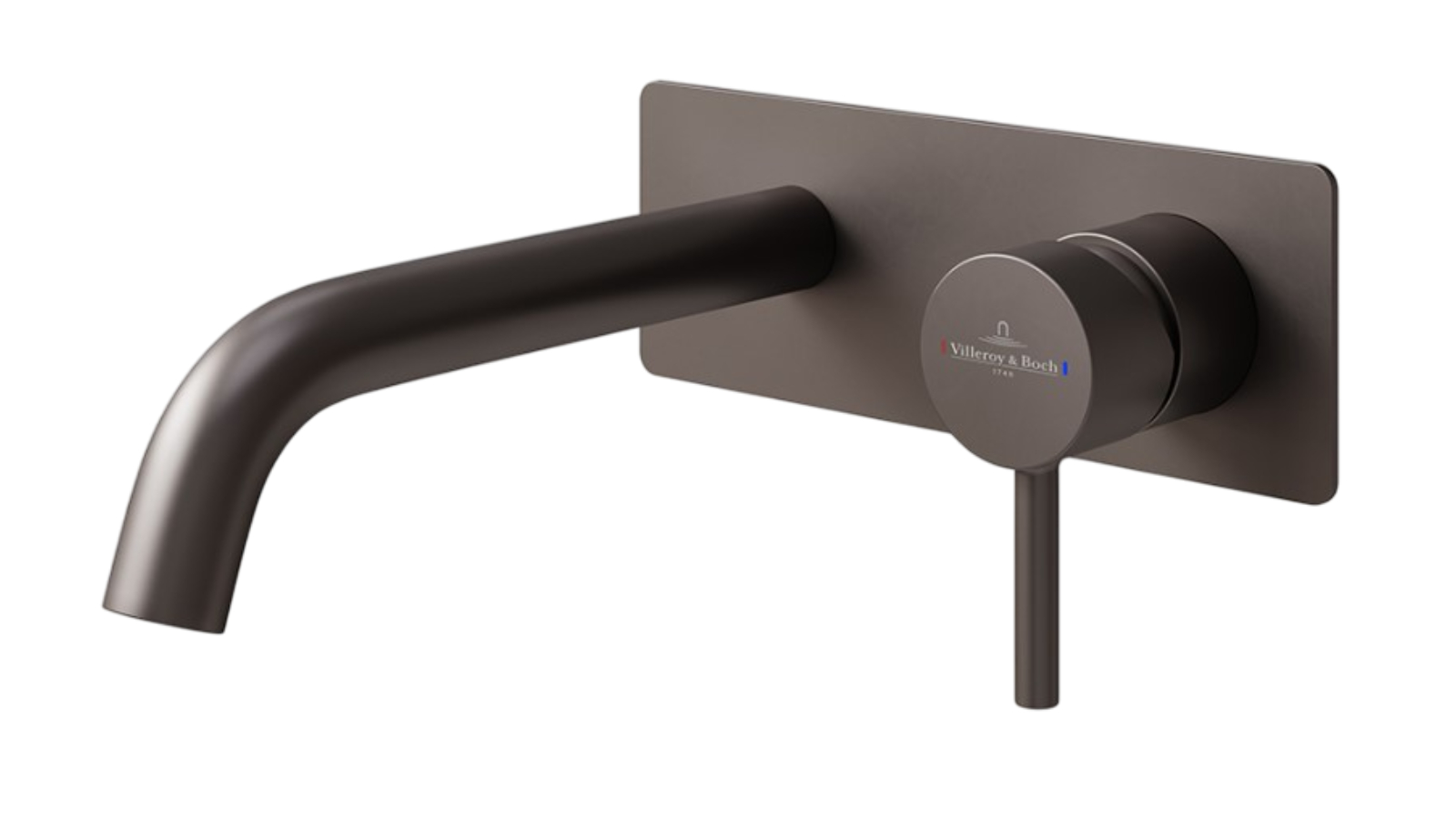 Villeroy & Boch Vita 35 Rectangular Wall Mounted Basin/Bath Mixer Trim - Gunmetal 