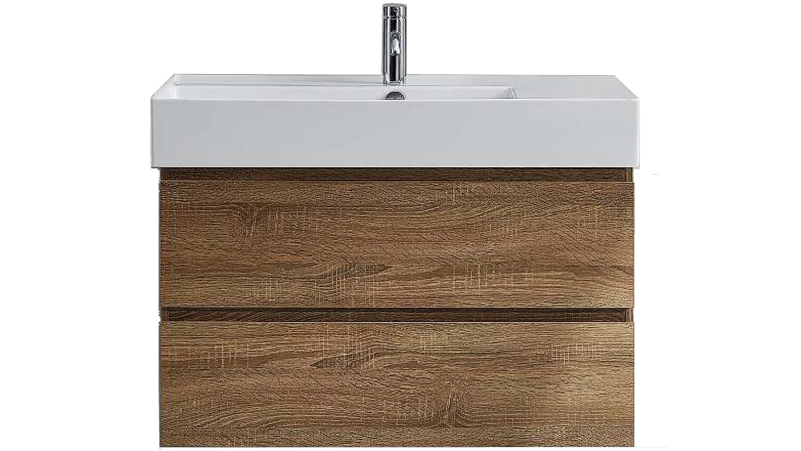 Parisi Twenty 800mm Wall Hung Vanity with Left Bowl Top