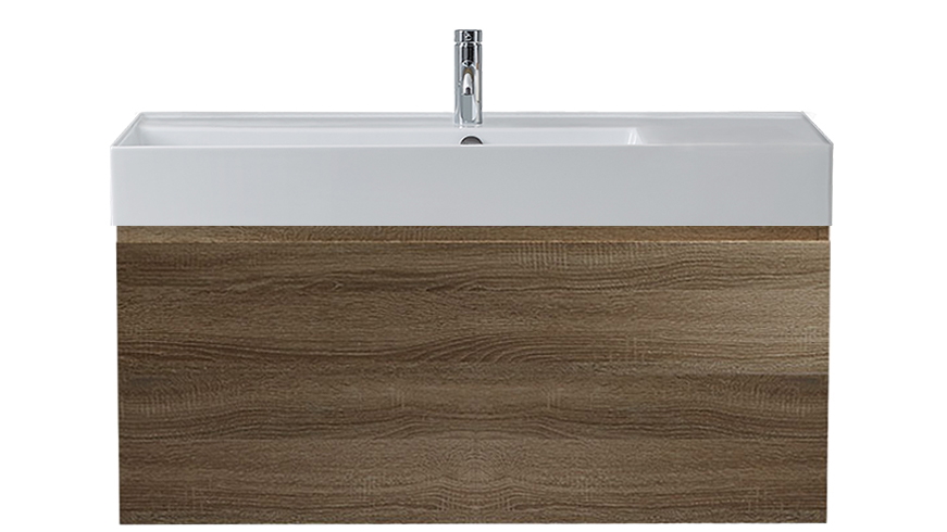 Parisi Rocki Twenty 1000 Wall Hung Vanity with Left Hand Bowl 1 Tap Hole - Moka