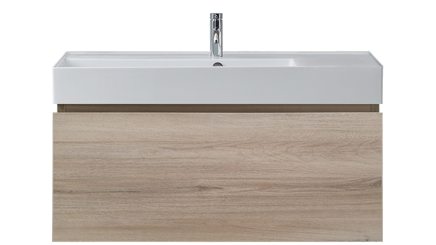 Parisi Rocki Twenty 1000 Wall Hung Vanity with Left Hand Bowl 1 Tap Hole - Steel Oak