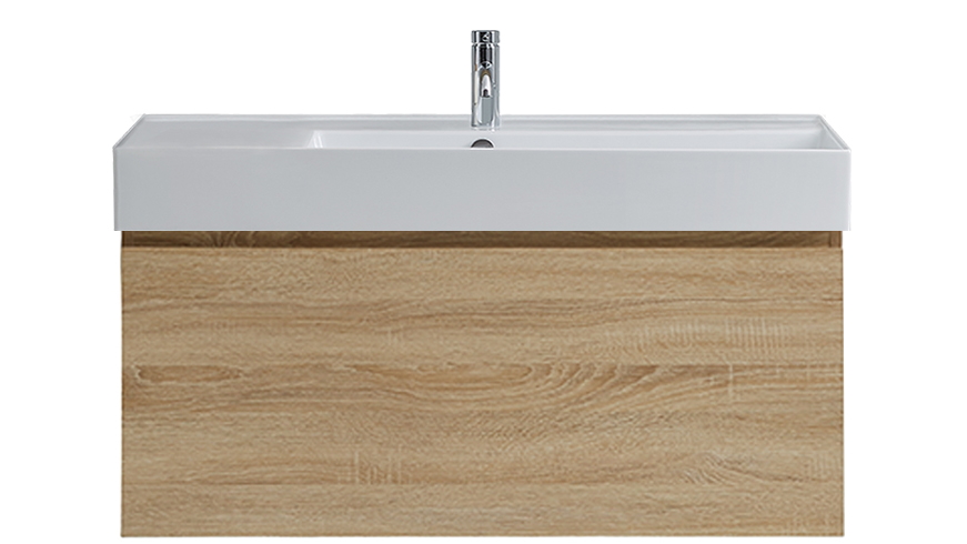 Parisi Rocki Twenty 1000 Wall Hung Vanity with Right Hand Bowl 1 Tap Hole - Sahara