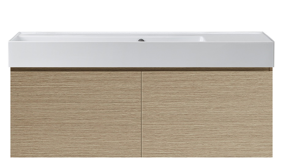 Parisi Rocki Twenty 1200 Wall Hung Vanity with Left Hand Bowl 0 Tap Hole - Sand Plus