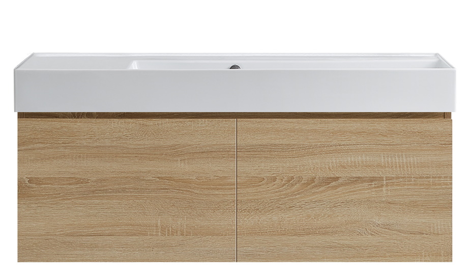 Parisi Rocki Twenty 1200 Wall Hung Vanity with Right Hand Bowl 0 Tap Hole - Sahara