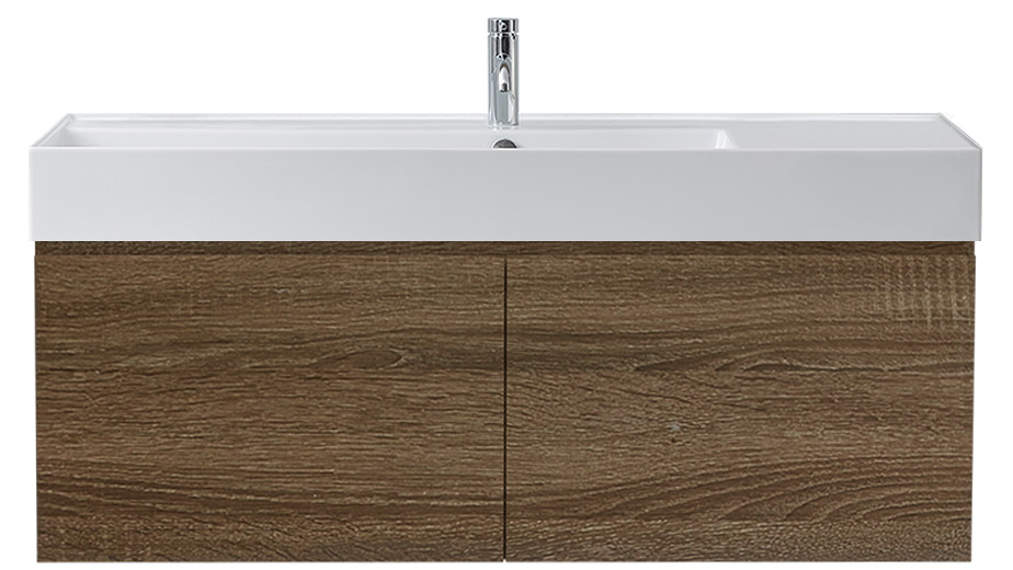 Parisi Rocki Twenty 1200 Wall Hung Vanity with Left Hand Bowl 1 Tap Hole - Moka