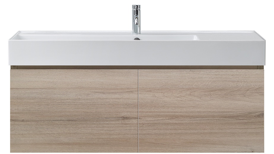 Parisi Rocki Twenty 1200 Wall Hung Vanity with Left Hand Bowl 1 Tap Hole - Steel Oak