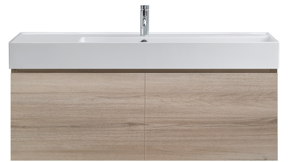 Parisi Rocki Twenty 1200 Wall Hung Vanity with Right Hand Bowl 1 Tap Hole - Steel Oak