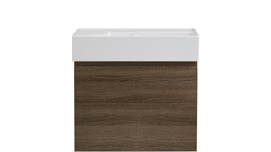 Parisi Rocki Twenty 600 Wall Hung Vanity with Right Hand Bowl No Tap Hole - Moka