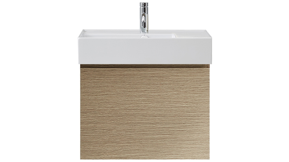 Parisi Rocki Twenty 600 Wall Hung Vanity with Left Hand Bowl 1 Tap Hole - Sand Plus