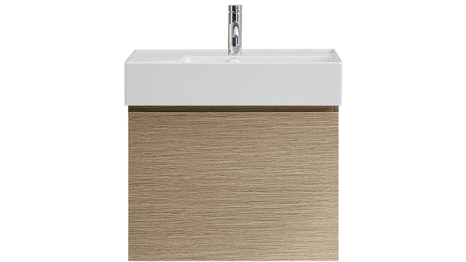 Parisi Rocki Twenty 600 Wall Hung Vanity with Right Hand Bowl 1 Tap Hole - Sand Plus