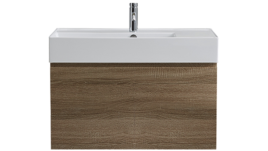 Parisi Rocki Twenty 800 Wall Hung Vanity with Left Hand Bowl 1 Tap Hole - Moka