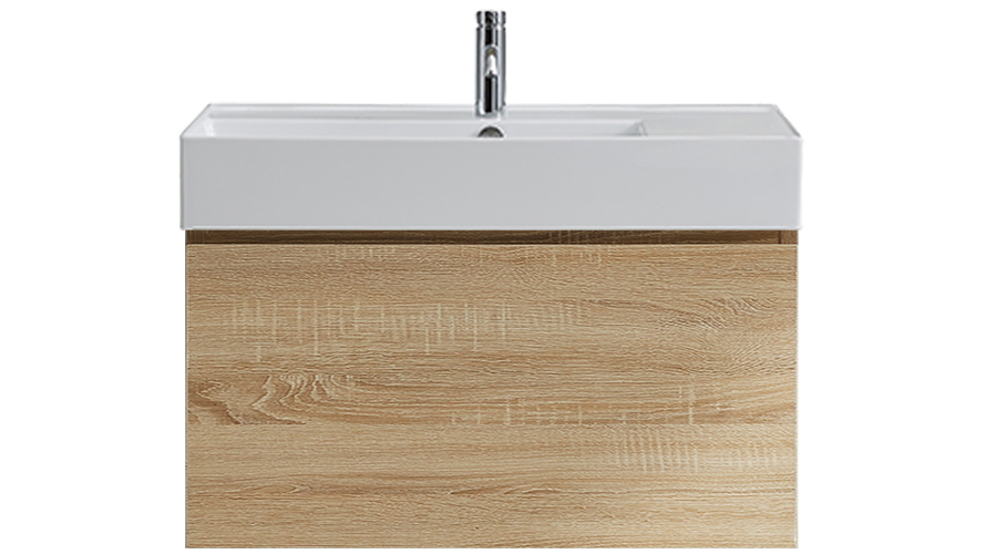 Parisi Rocki Twenty 800 Wall Hung Vanity with Left Hand Bowl 1 Tap Hole - Sahara
