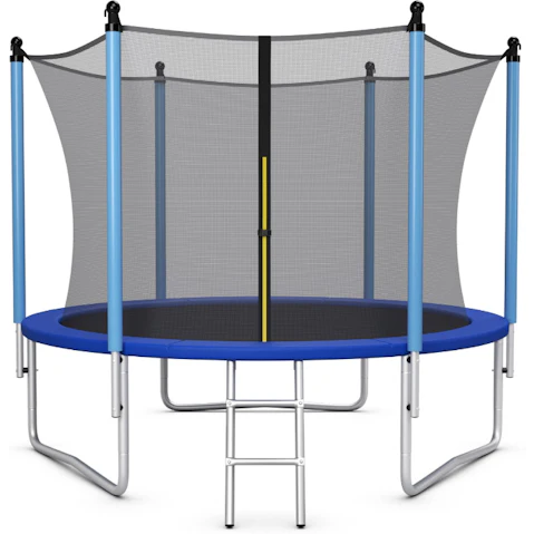 Costway Blue Indoor Outdoor Kids Trampoline with Ladder - 14ft