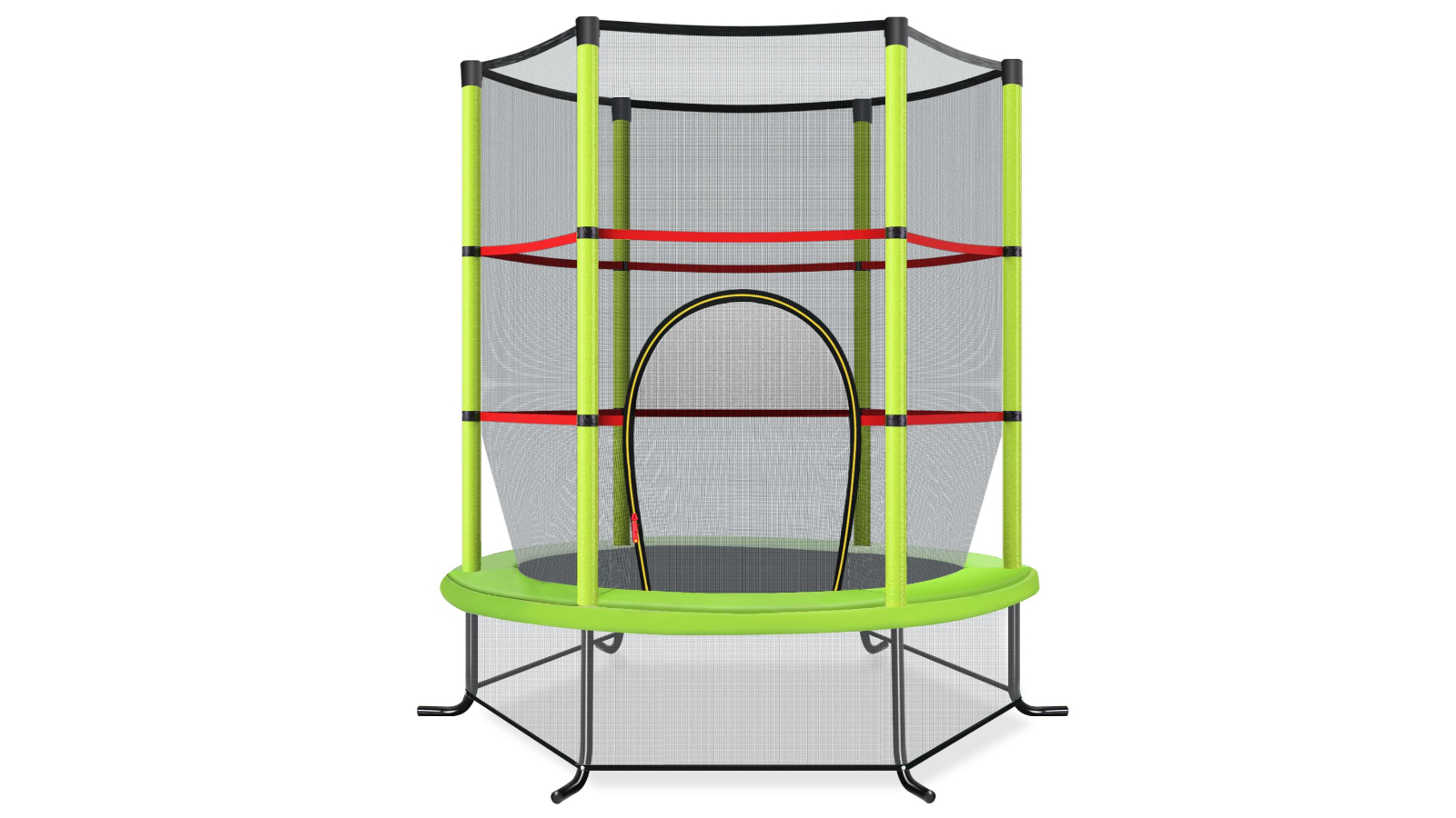 Costway 5.3ft Trampoline with Enclosure Net - Green