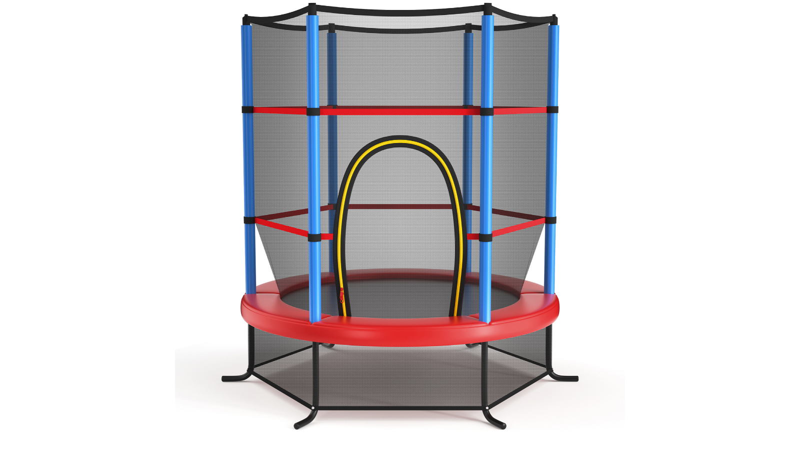 Costway 5.3ft Trampoline with Enclosure Net - Blue