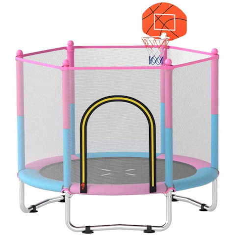 Costway 3-in-1 Trampoline with Basketball Hoop and Dartboard Enclosure - 152cm