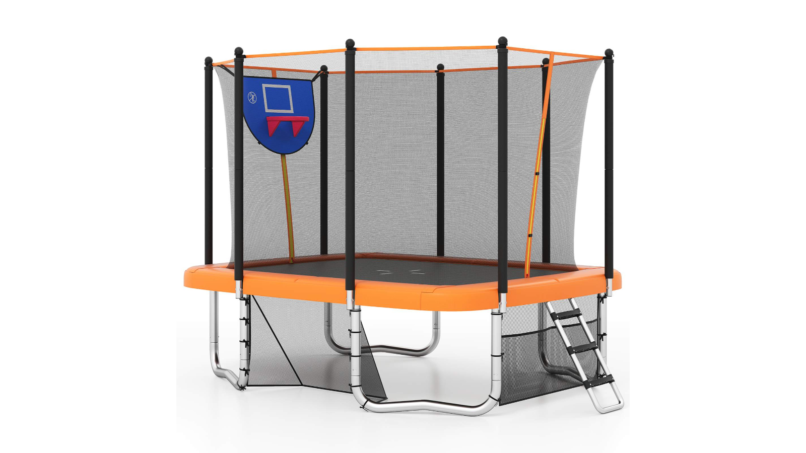 Costway 10 x 8ft Rectangle Trampoline - Orange