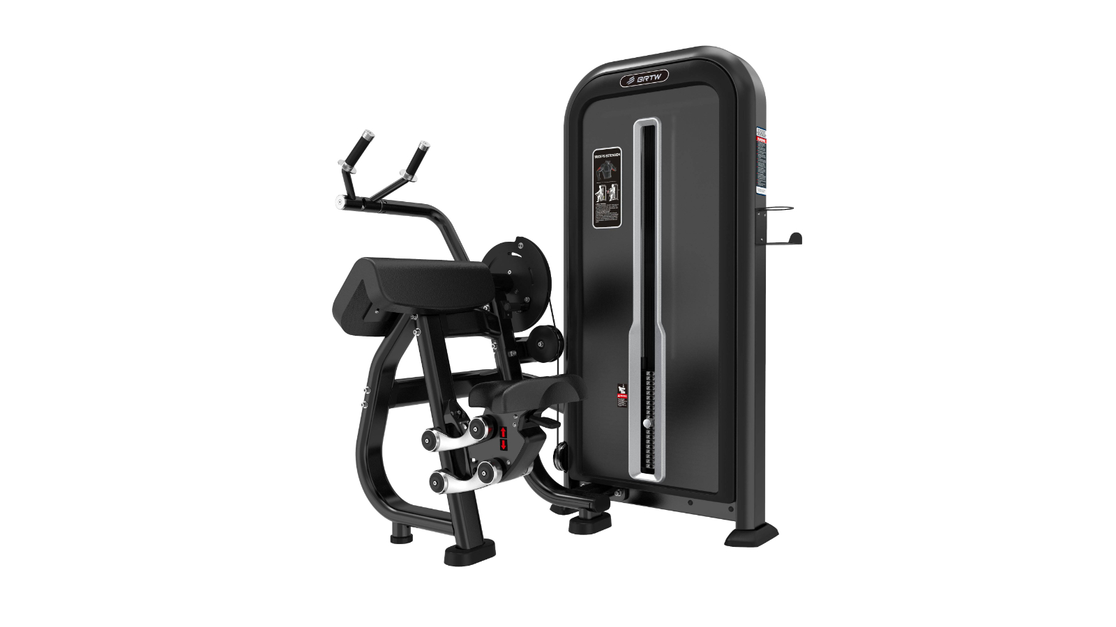 Fitness Hero T-Max Series Tricep Extension Pin Loaded Machine - Matte Black
