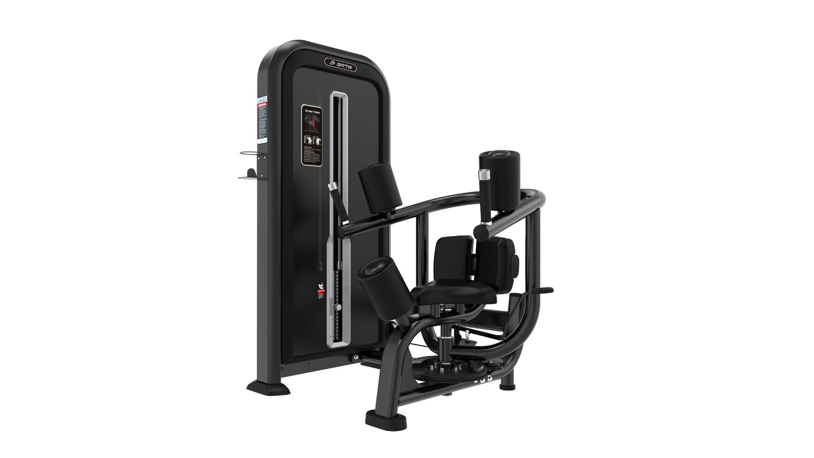 Fitness Hero T-Max Series Rotary Torso Pin Loaded Machine - Matte Black