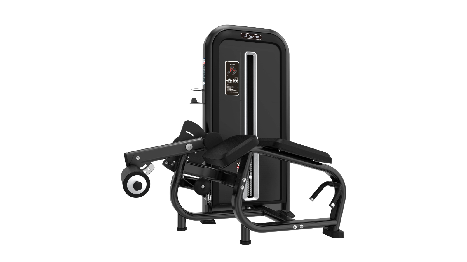 Fitness Hero T-Max Series Prone Leg Curl Pin Loaded Machine - Matte Black