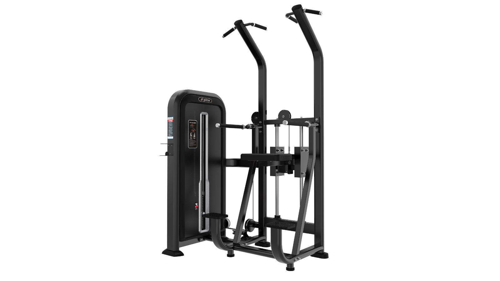 Fitness Hero T-Max Series Upper Dip Chin Assist Pin Loaded Machine - Matte Black