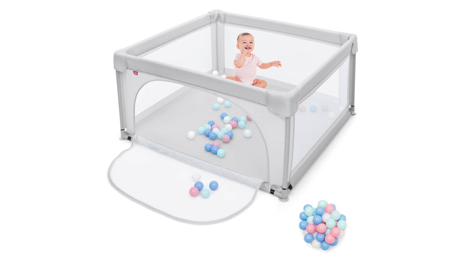 Costway Large Foldable Baby Playpen with 50 Ocean Ball