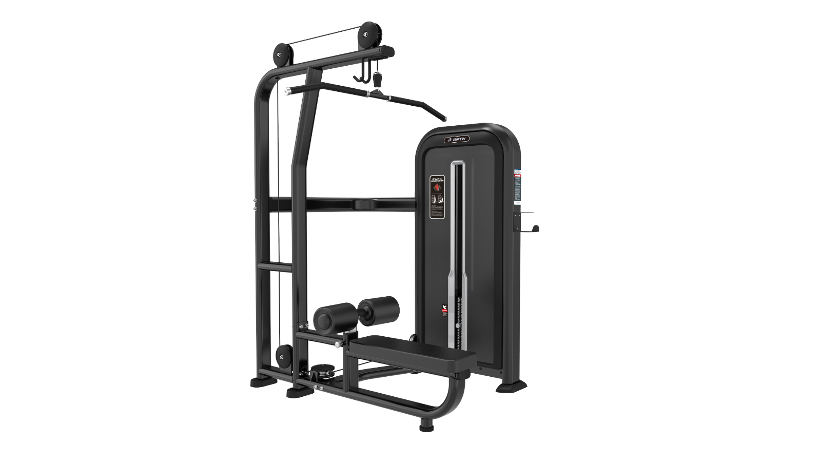 Fitness Hero T-Max Series Lat Pulldown Pin Loaded Machine - Matte Black