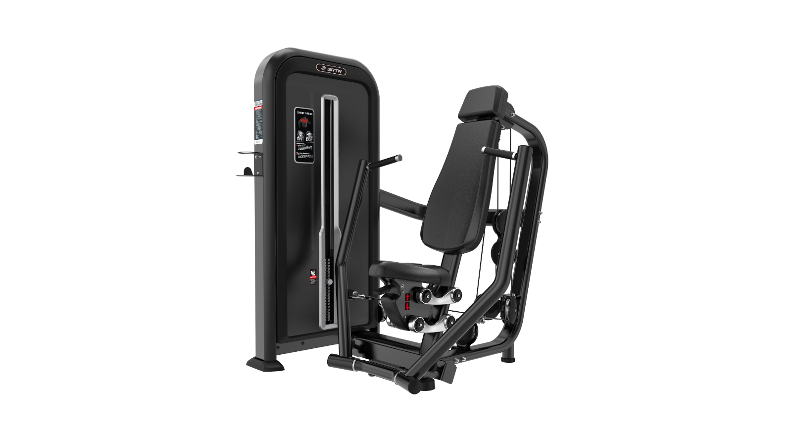 Fitness Hero T-Max Series Chest Press Pin Loaded Machine - Matte Black