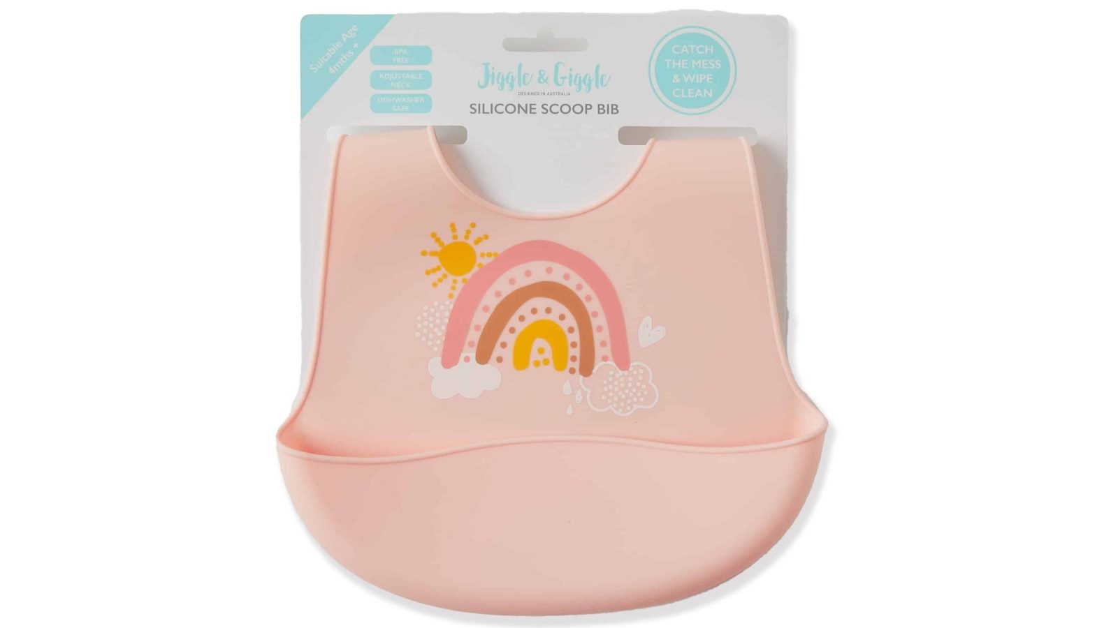 Jiggle & Giggle Whimsical 24cm Soft Silicone Baby Bib - Assorted