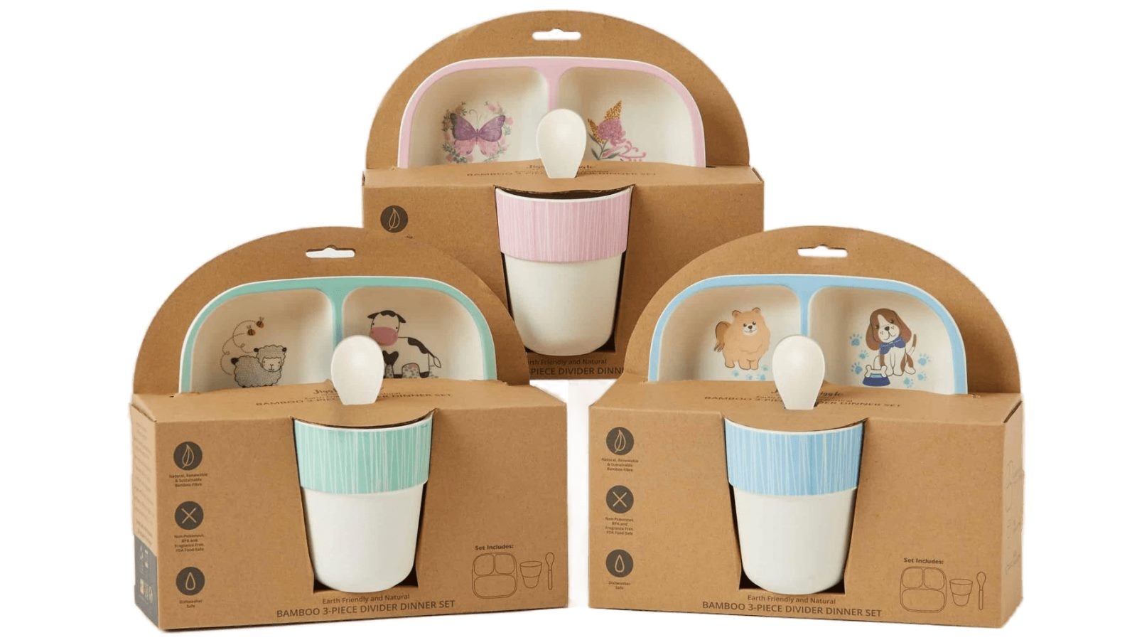 Jiggle & Giggle 3 Piece Kids Farm Fun Divider Dinner Set | Harvey Norman