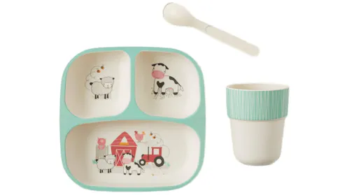 Jiggle & Giggle 3 Piece Kids Farm Fun Divider Dinner Set | Harvey Norman