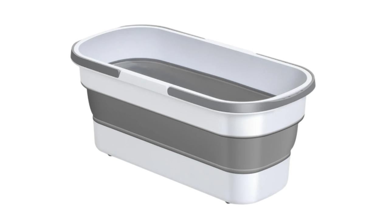 NNEOBA Portable Rectangular Fishing Bucket - White/Grey