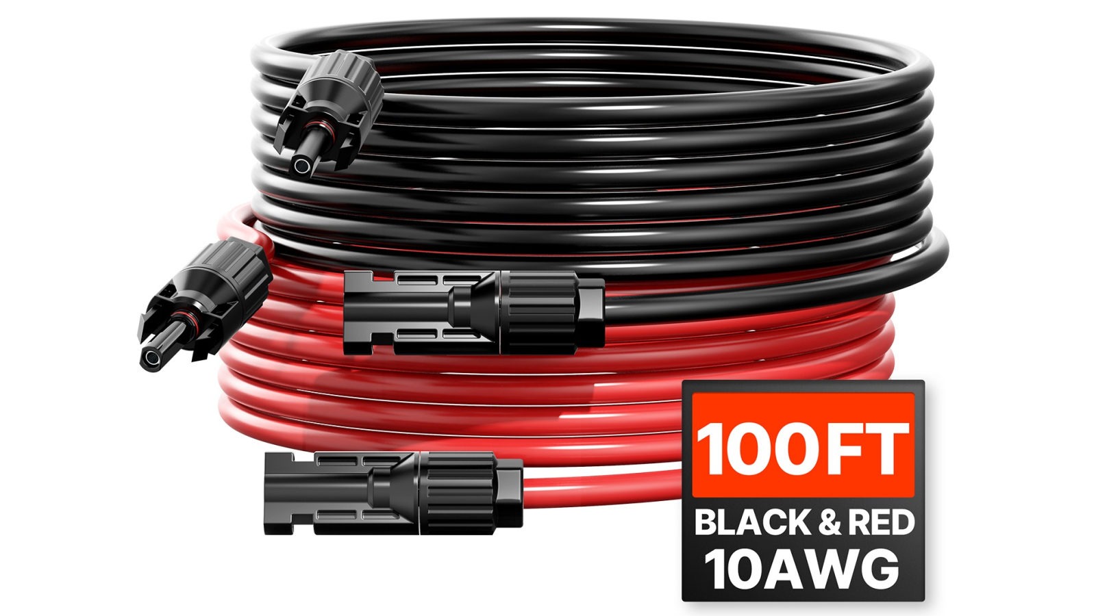 Vevor 100ft 10AWG Set of 2 Solar Panel Extension Wire Female and Male Connectors