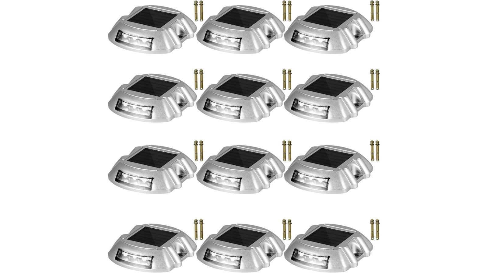 Vevor Driveway Lights, Solar Driveway Lights 12-Pack, Dock Lights with Switch - White
