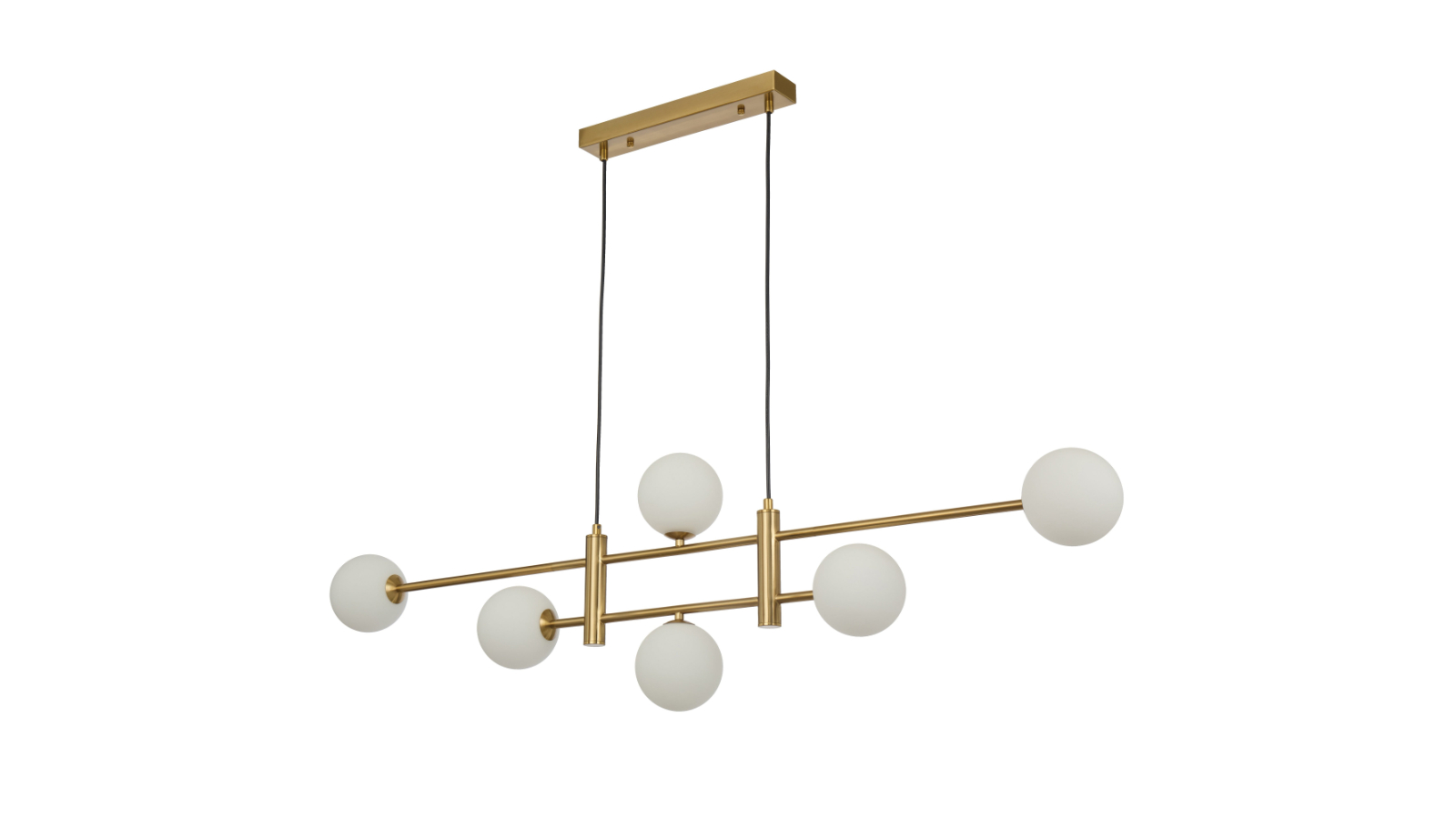 Pretty & Practical Brindisi Gold 6-Light Pendant Light with Opal Matt Glass Shade