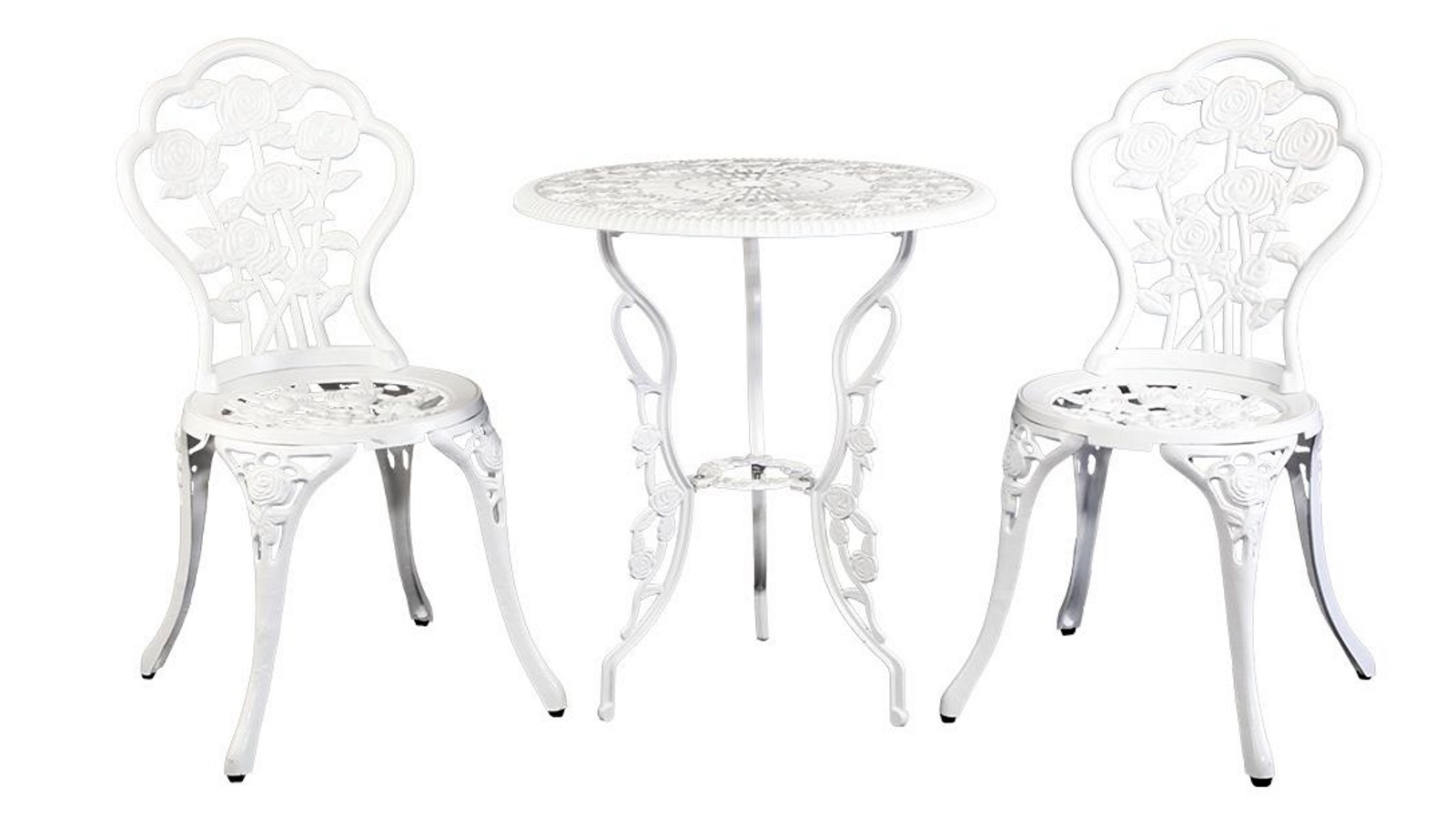 Gardeon 3 Piece Set Dining Chairs Table - Rose White