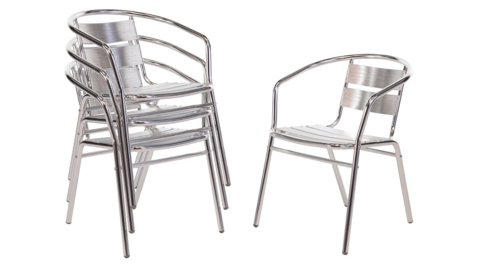 Bolero Aluminium Stacking Cafe Chair - 73.5cm