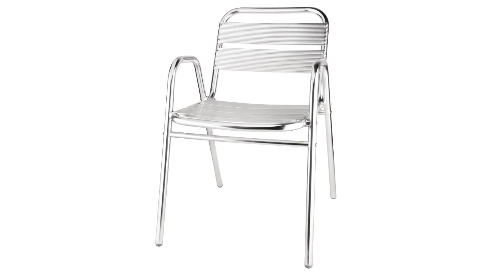 Bolero Pack of 4 Aluminium Stacking Cafe Chair with Arched Arm