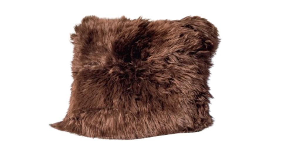 Naturally Sheepskins 45 x 45cm Long Wool Cushion Cover - Chocolate