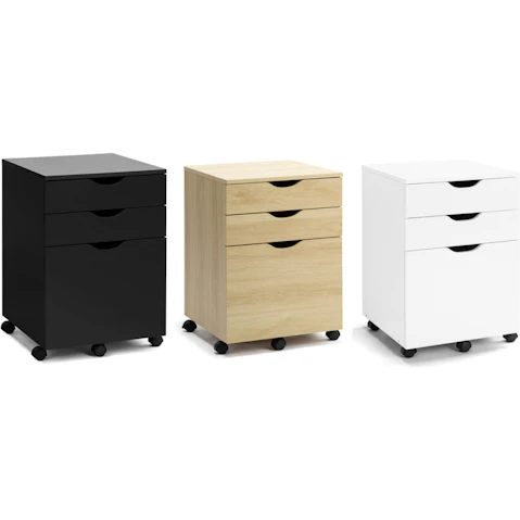 Kodu Belle Filing Cabinet Storage 3-Drawer Home Office Mobile Pedestal