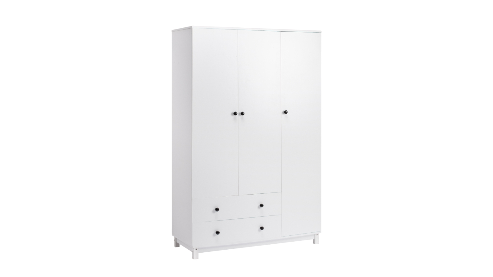 Kodu Sophia Wardrobe Bedroom Storage Cabinet 3 Doors 2 Drawers - White