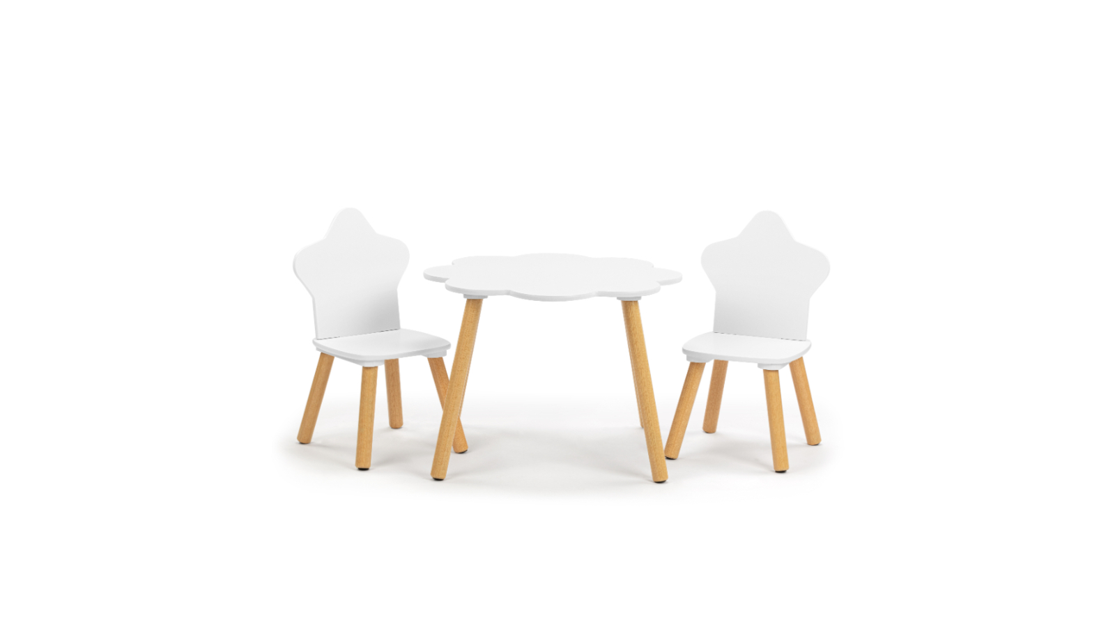 Kodu Cloud Kids Table 2 Chairs set Star Cloud Play Set - White
