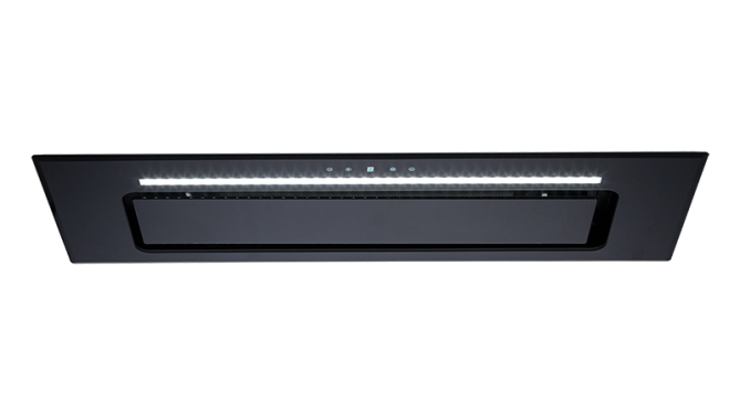 Euromaid 90cm Black Glass Under Cupboard Rangehood