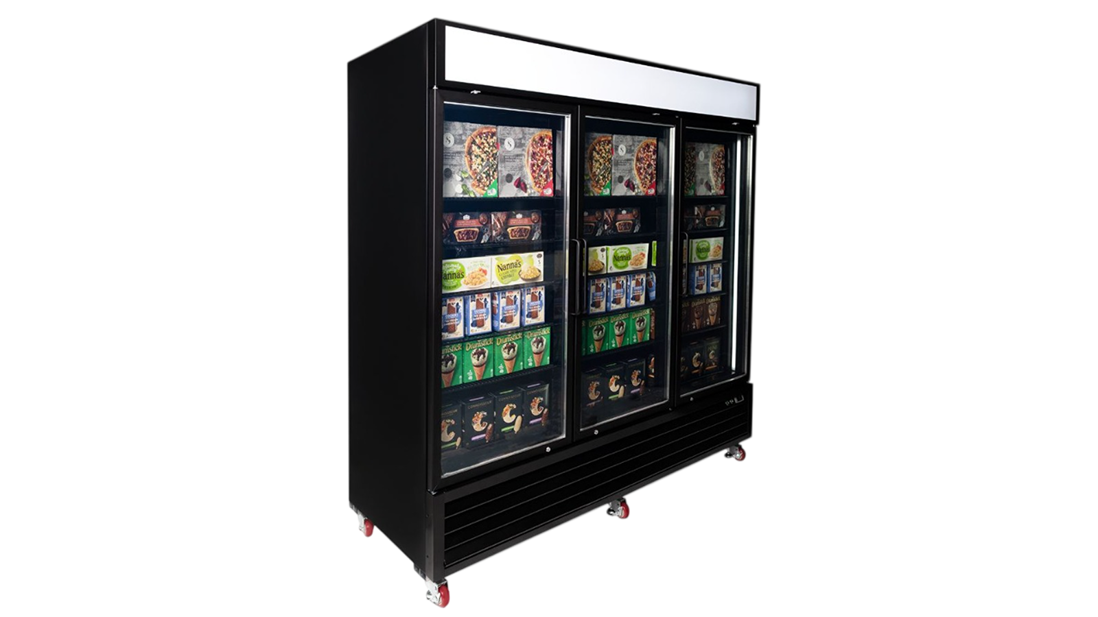 Bromic UF1980GDL-NR Commercial 3-Door Flat Glass Upright Display Freezer - 1980 Litre