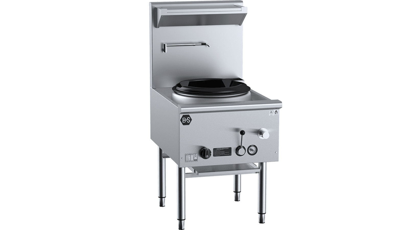 B plus S Black Waterless Single Hole Deluxe LPG Wok Table