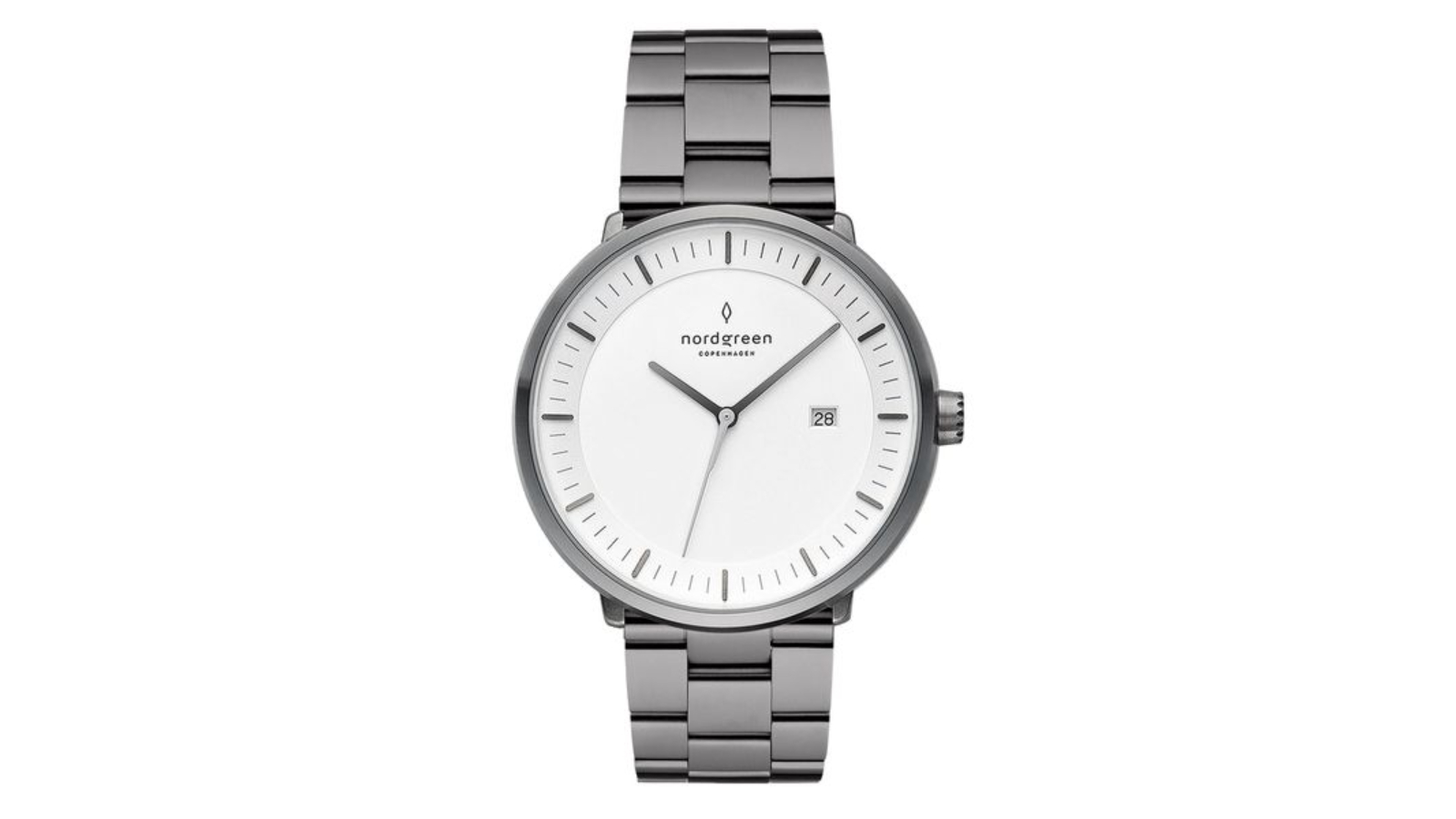 Nordgreen 4cm Men Philosopher Gun Metal Watch - Silver