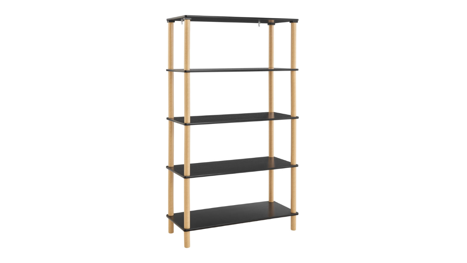Kodu Seth 5-Level Open Shelf Display Unit - Black/Woodgrain