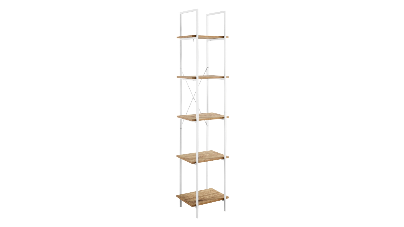 Kodu 5-Tier White/Oak Hadley Industrial Bookshelf
