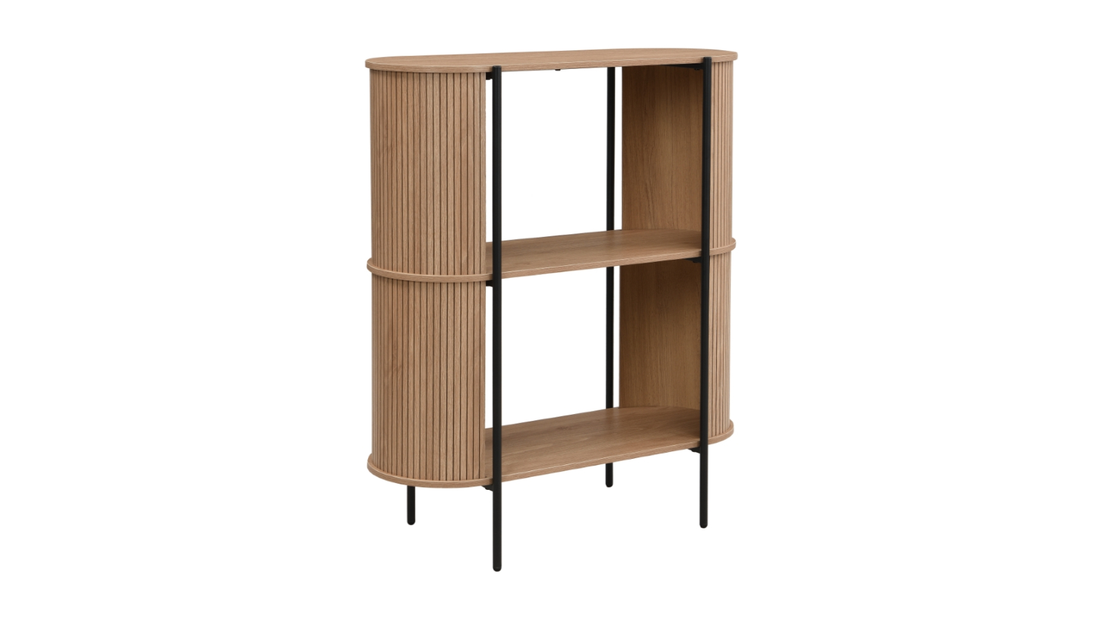 Kodu 2-Tier Mia Open Shelving Bookcase - Oak and Black
