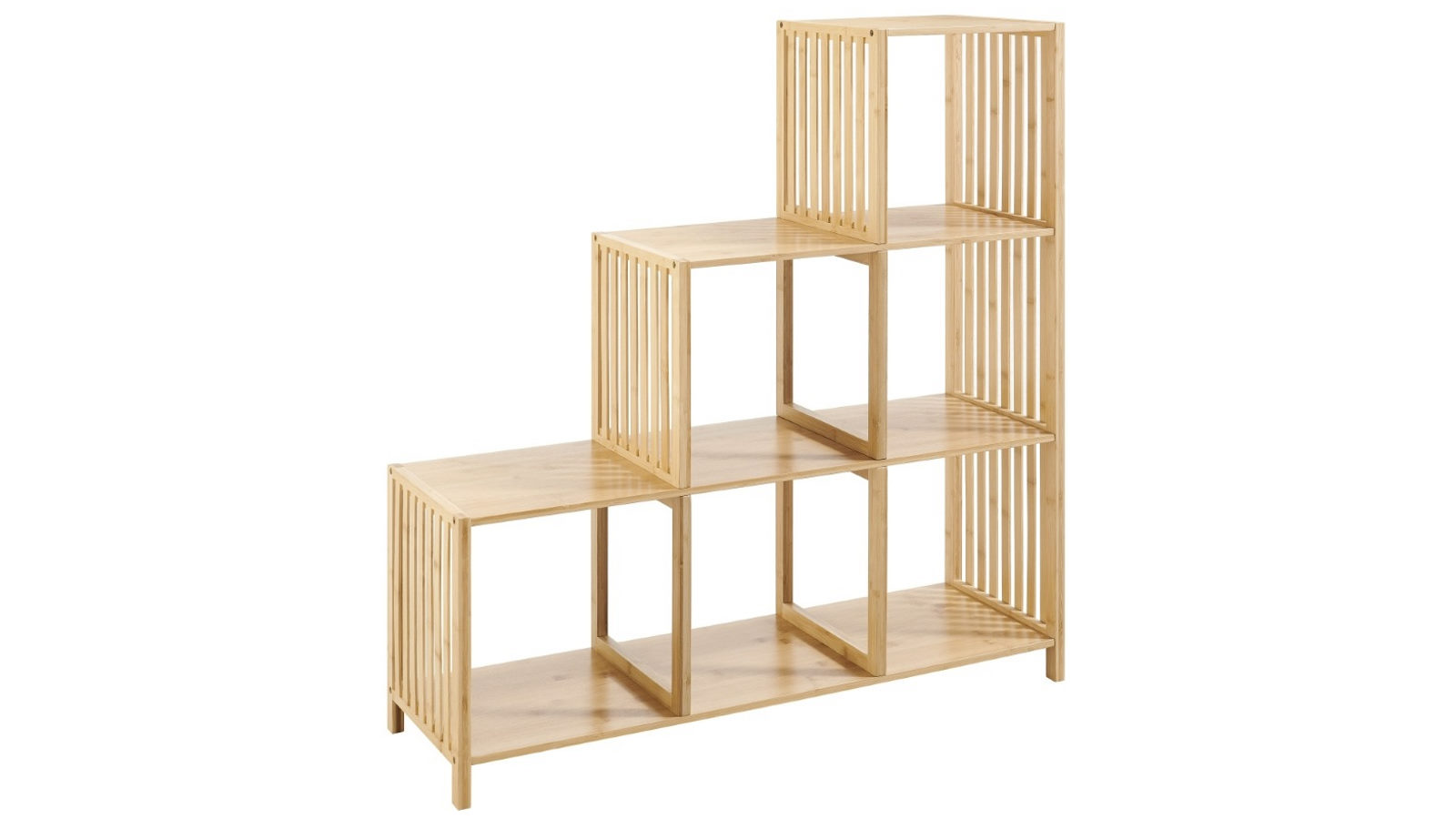 Kodu Nicolette 3 Step Bamboo Open Shelf Bookshelf and Display Unit