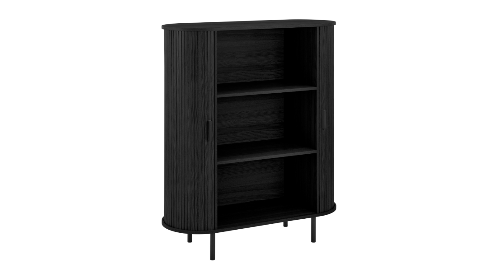 Kodu Kayla 2-Door Cabinet with 3-Level Storage - Black